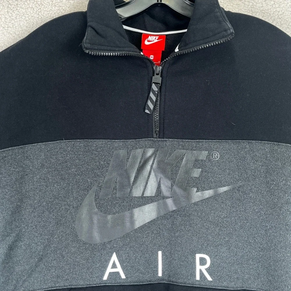 Nike Air Red Tag AV3019-010 Quarter Zip Pullover Mens‎ M Black Gray Streetwear